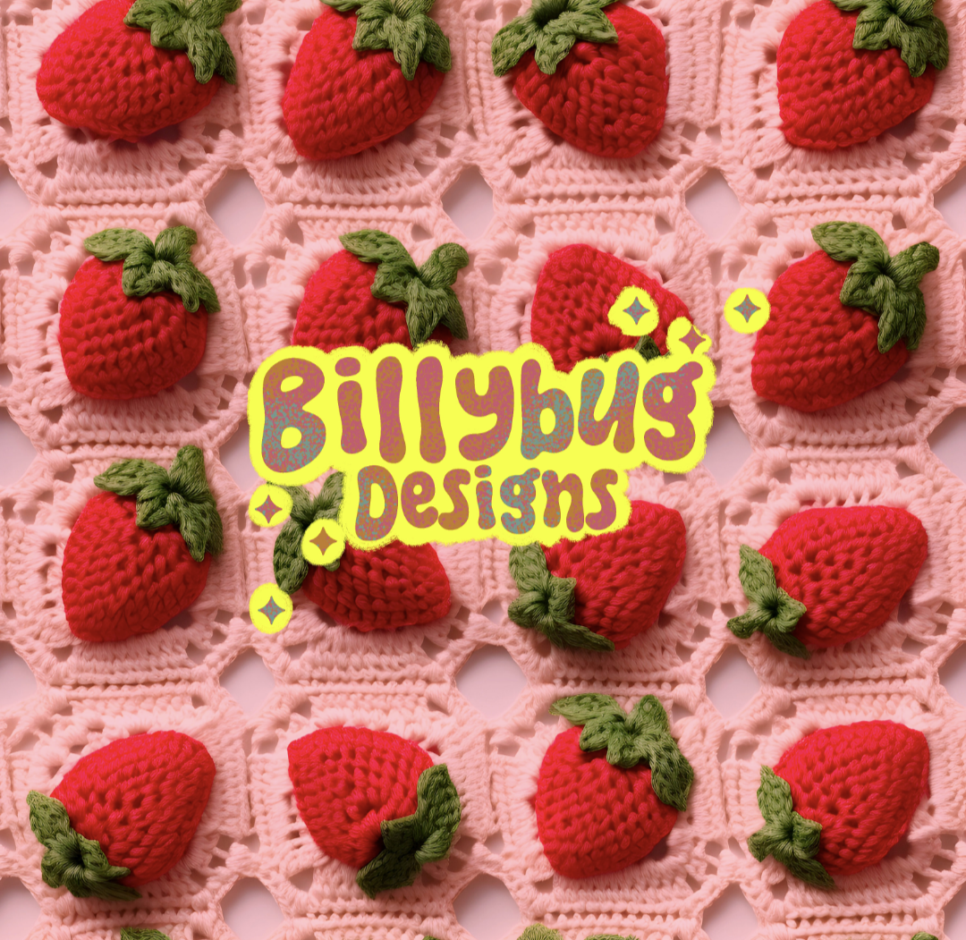 Crochet strawberries- Pink base